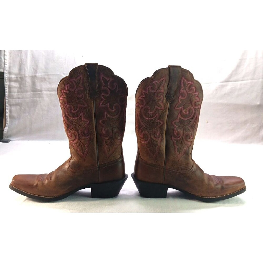 Ariat Women’s Brown Square Toe Cowboy Boots Size 9B Western Leather Pull On